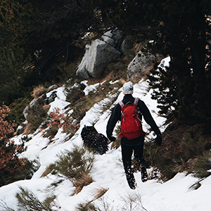 hiking in snow